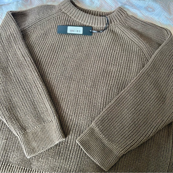 NWT *sold out* Jenni Kayne Oversized Cotton Fisherman sweater Olive moss XXL - Picture 7 of 16